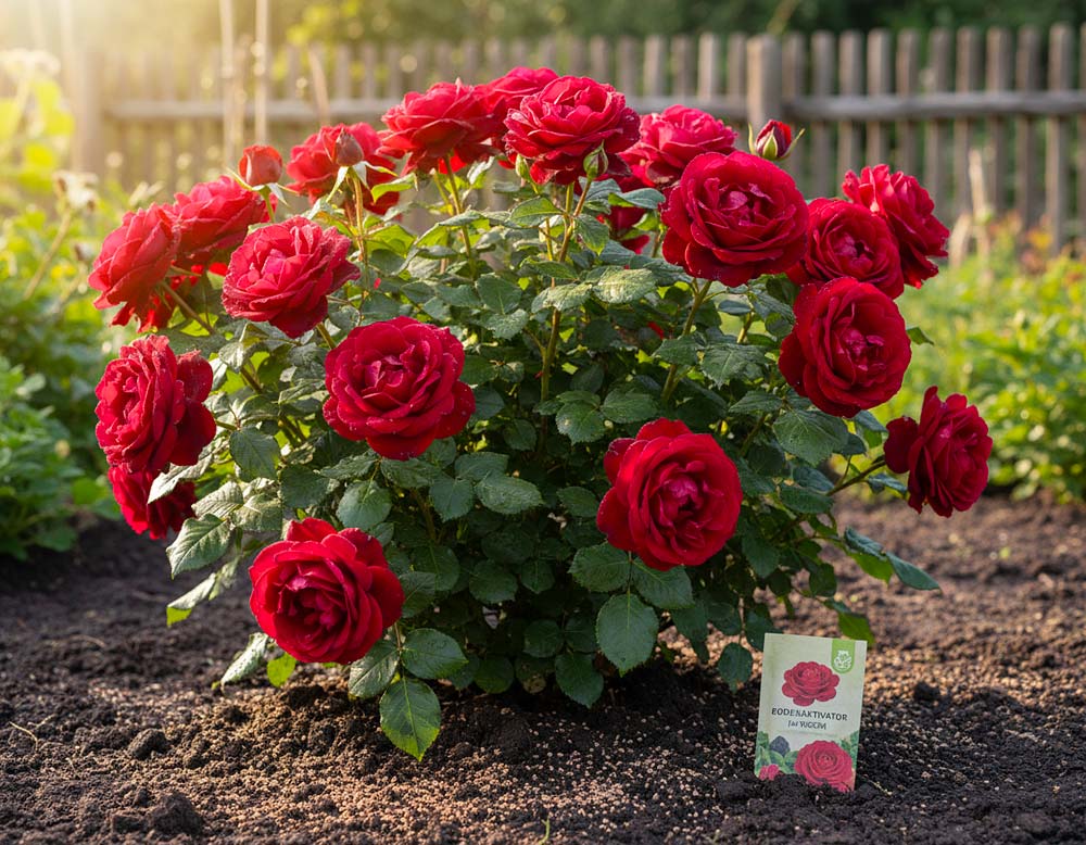 Rosen Bodenaktivator für eine schöne Blüte