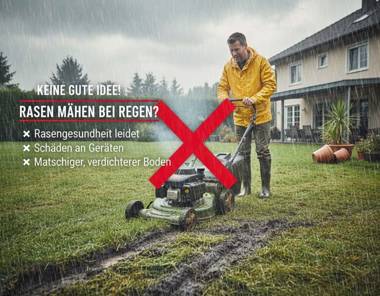 Mehr über den Artikel erfahren Rasen bei Regen mähen?