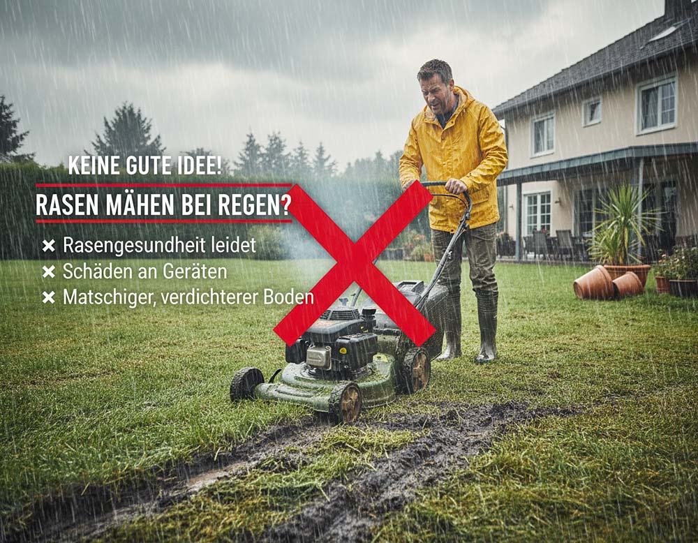 Du betrachtest gerade Rasen bei Regen mähen?