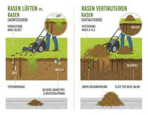 Mehr über den Artikel erfahren Unterschied Rasen lüften und vertikutieren?