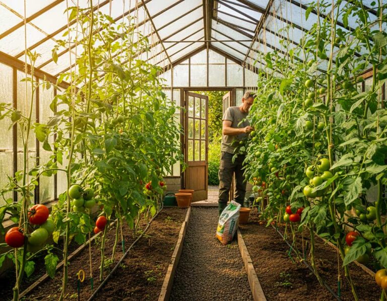 Mehr über den Artikel erfahren Tomatenpflege im Gewächshaus