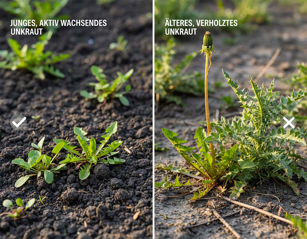 Junges und altes Unkraut