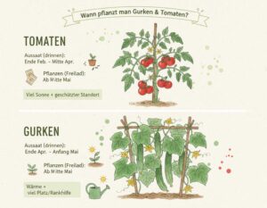 Mehr über den Artikel erfahren Wann pflanzt man Gurken und Tomaten?