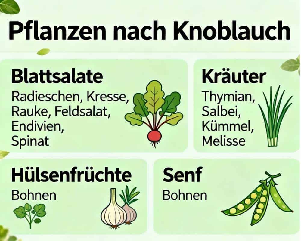 Pflanzen nach Knoblauch im Folgejahr Pflanzen nach Knoblauch im Folgejahr