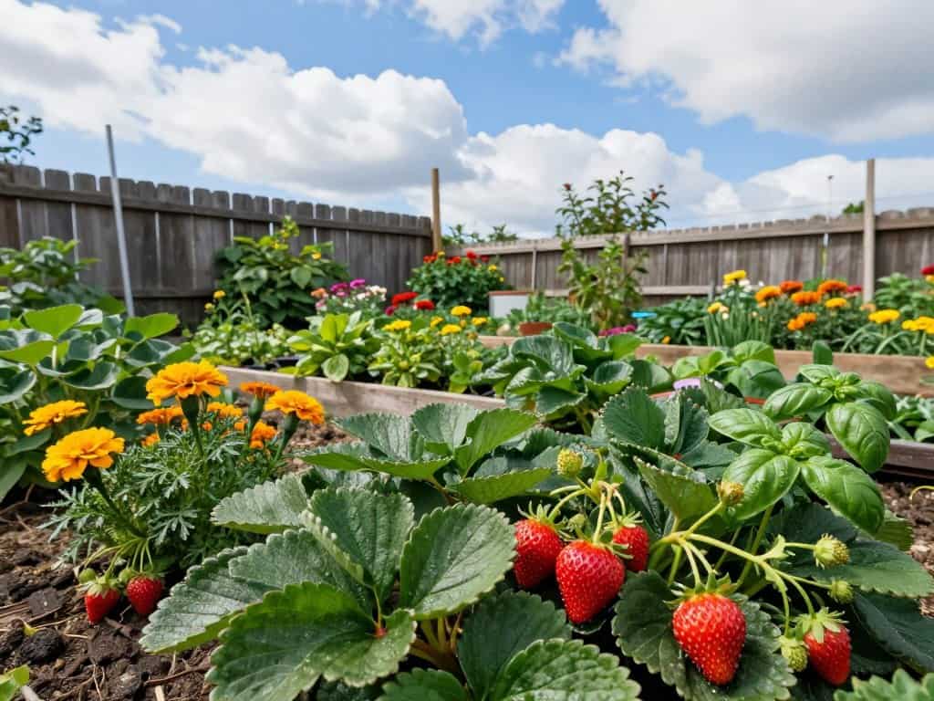 Erdbeerbeet Pflanzen Nachbarn