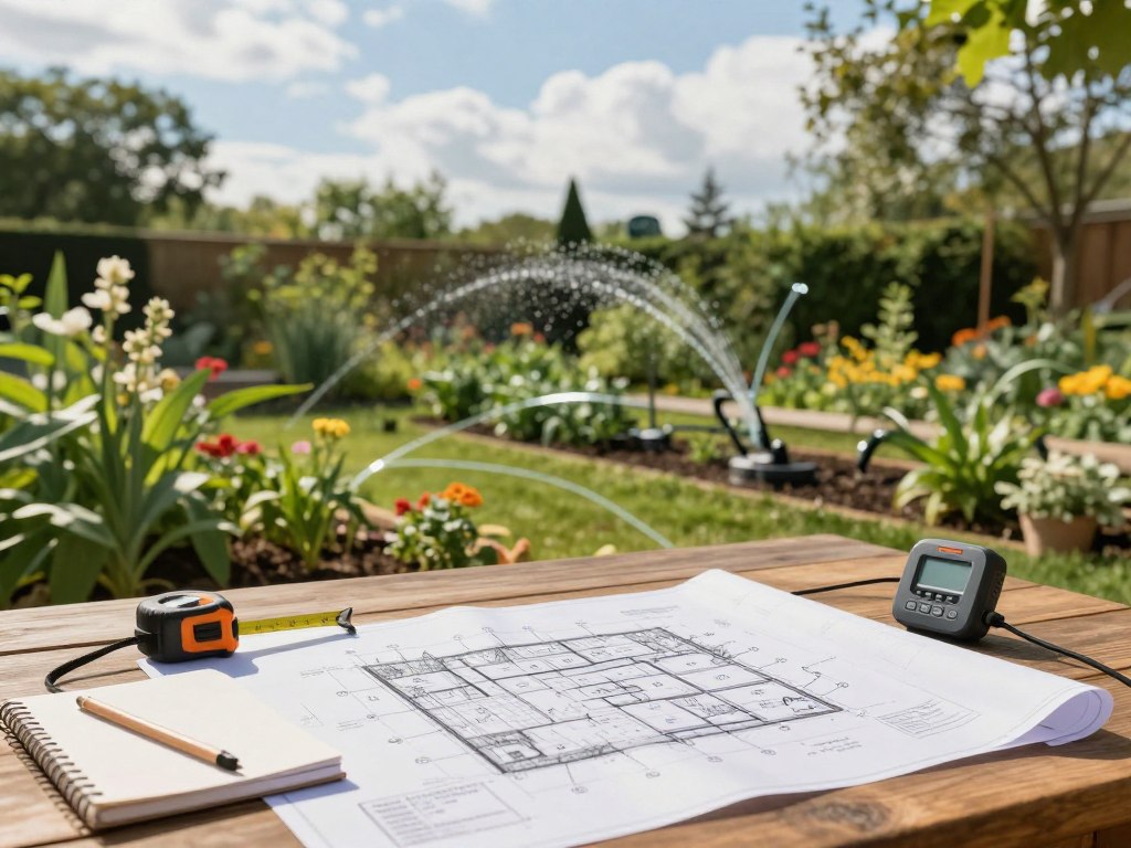Bewässerungsplan für automatische Gartenanlage