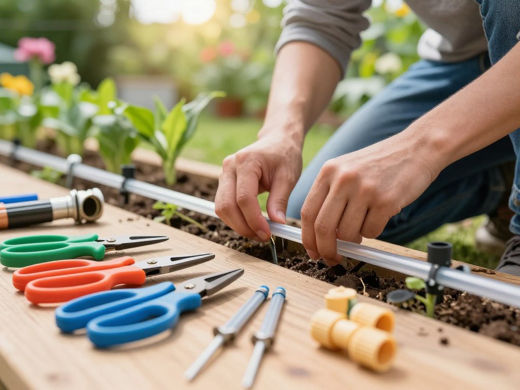 Tropfbewässerung installieren als Teil der Gartenbewässerung