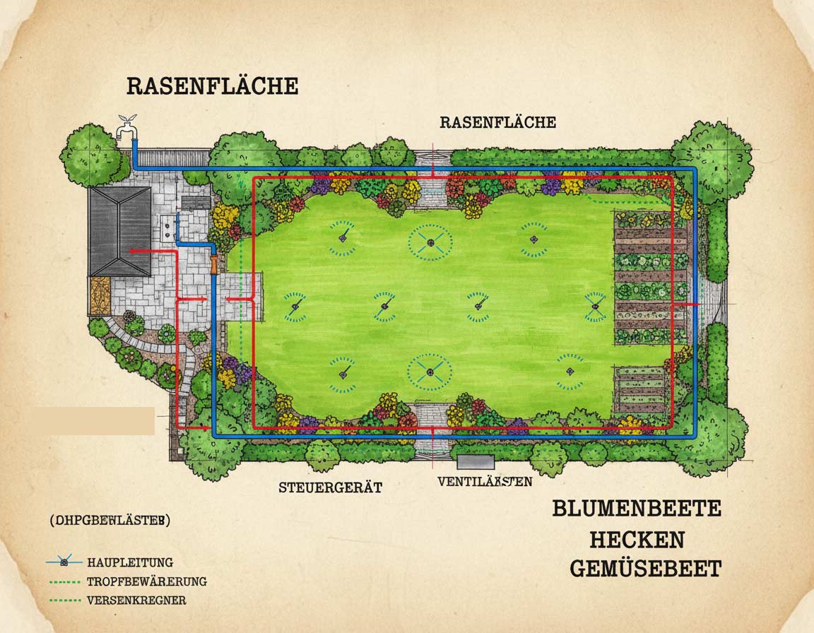 Gartenbewässerung verlegen - voran geht eine gute Planung Gartenbewässerung verlegen - voran geht eine gute Planung