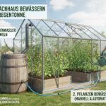 Gewächshaus bewässern mit der Regentonne: Planung, Aufbau, Betrieb