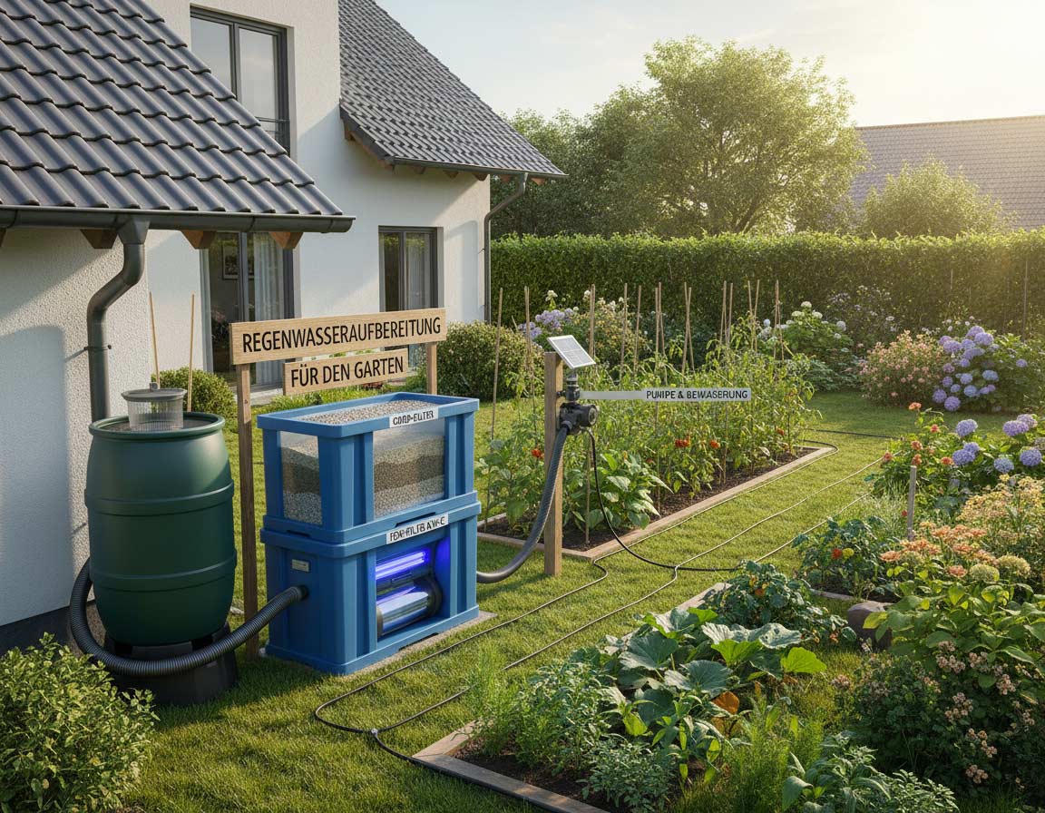 Regenwasseraufbereitung im Garten in der Praxis Regenwasseraufbereitung im Garten in der Praxis