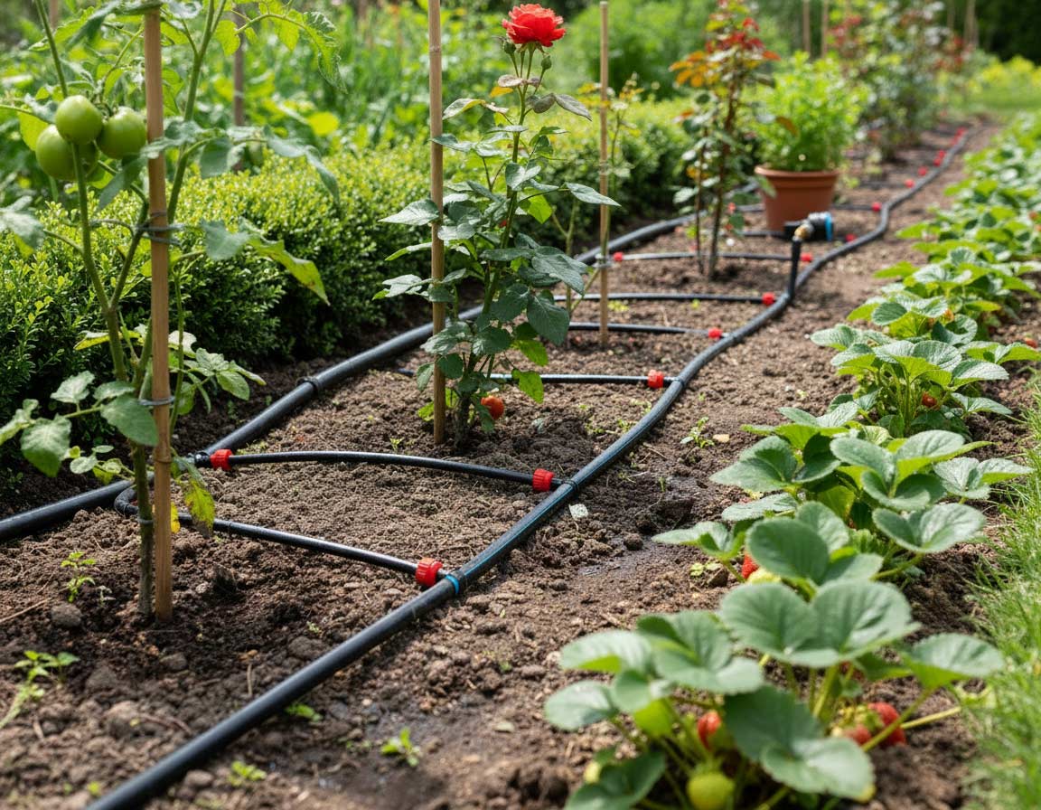 Tropfsystem zur Garten-Bewässerung Tropfsystem zur Garten-Bewässerung