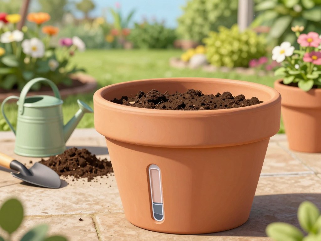 Pflanzkübel mit Wasserspeicher selber bauen Querschnitt