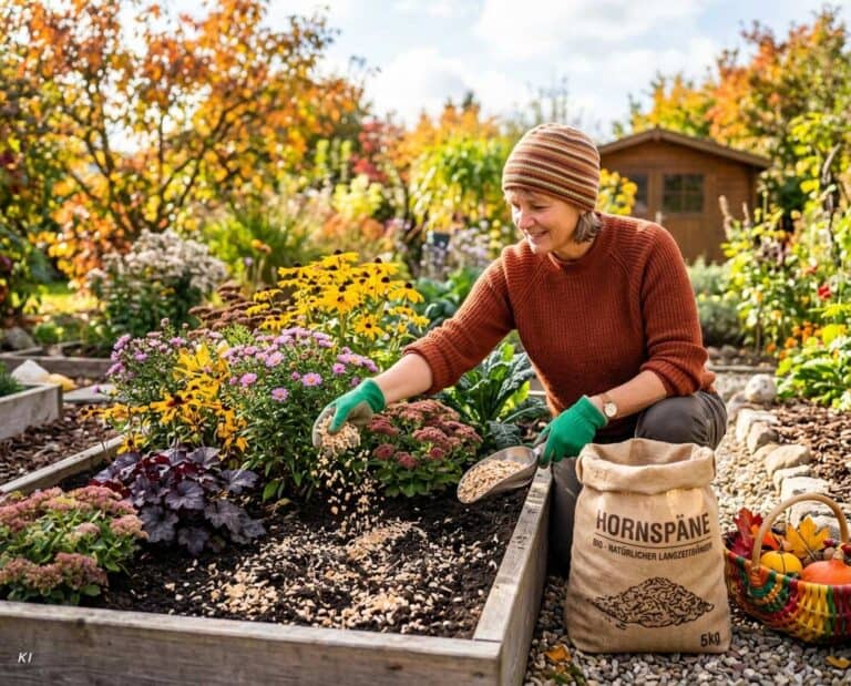 Mehr über den Artikel erfahren Herbstdüngung mit Hornspänen: Warum sie besser ist als Mineraldünger im Herbst