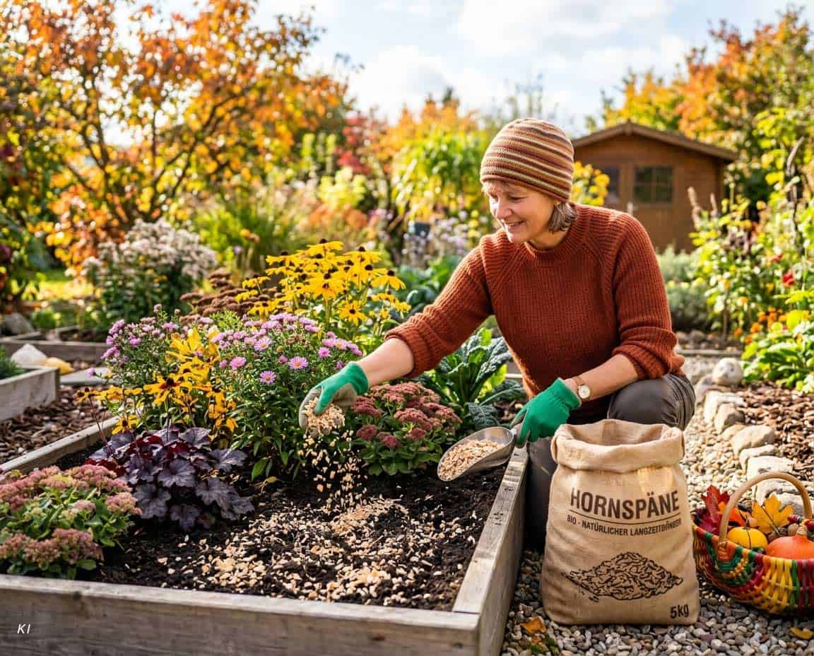 Herbstdüngung mit Hornspänen