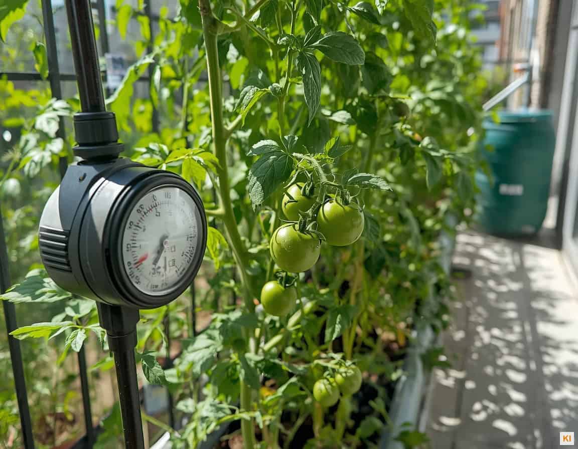 Garten mit automatischer Bewässerung für die Urlaubszeit