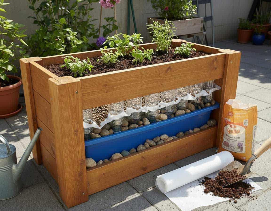 Pflanzkübel mit Wasserspeicher selber bauen