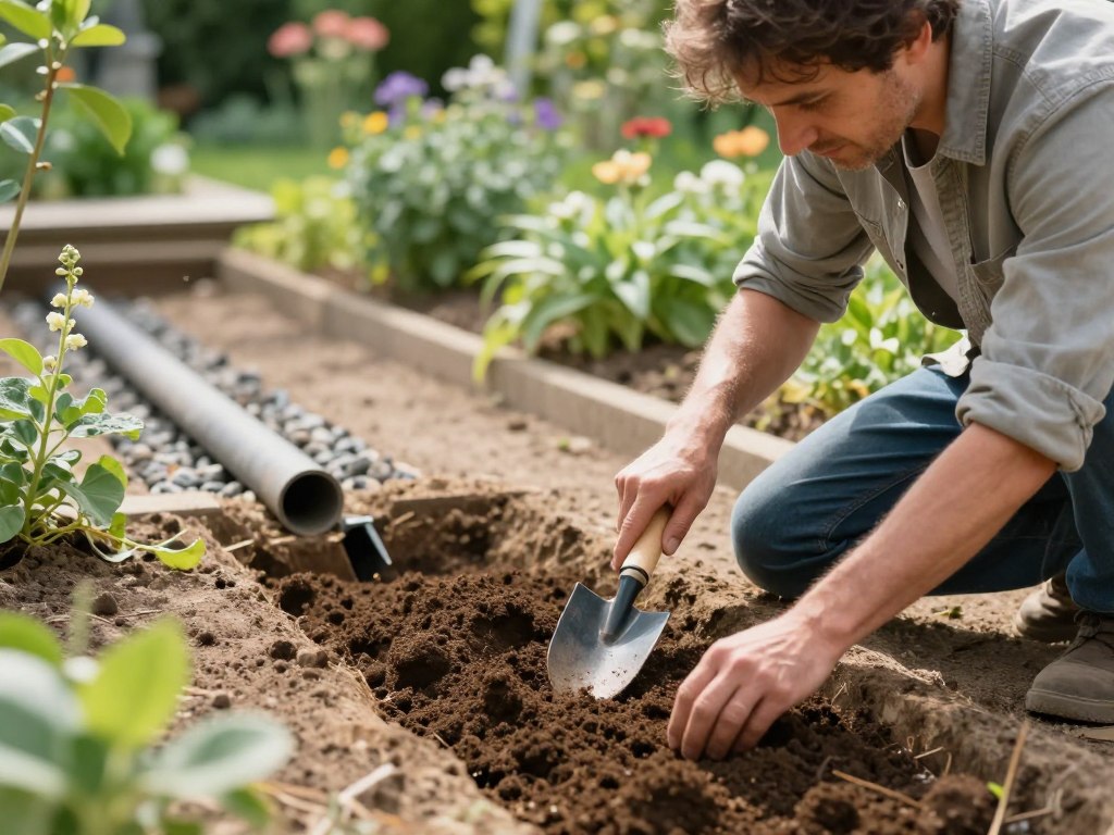 Bodenbeschaffenheit prüfen vor dem Anlegen einer Gartendrainage