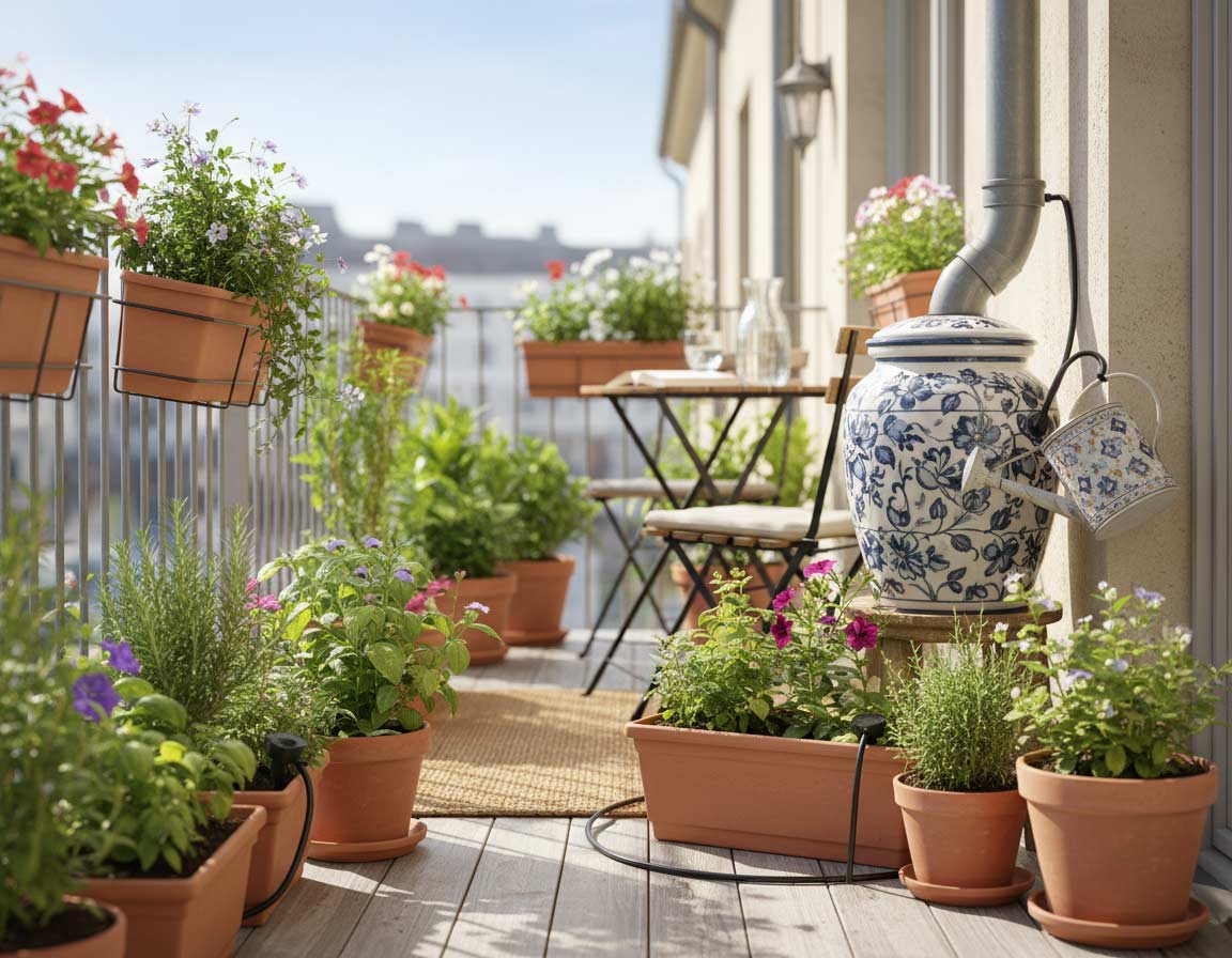Wasser für die Pflanzen auf dem Balkon Wasser für die Pflanzen auf dem Balkon