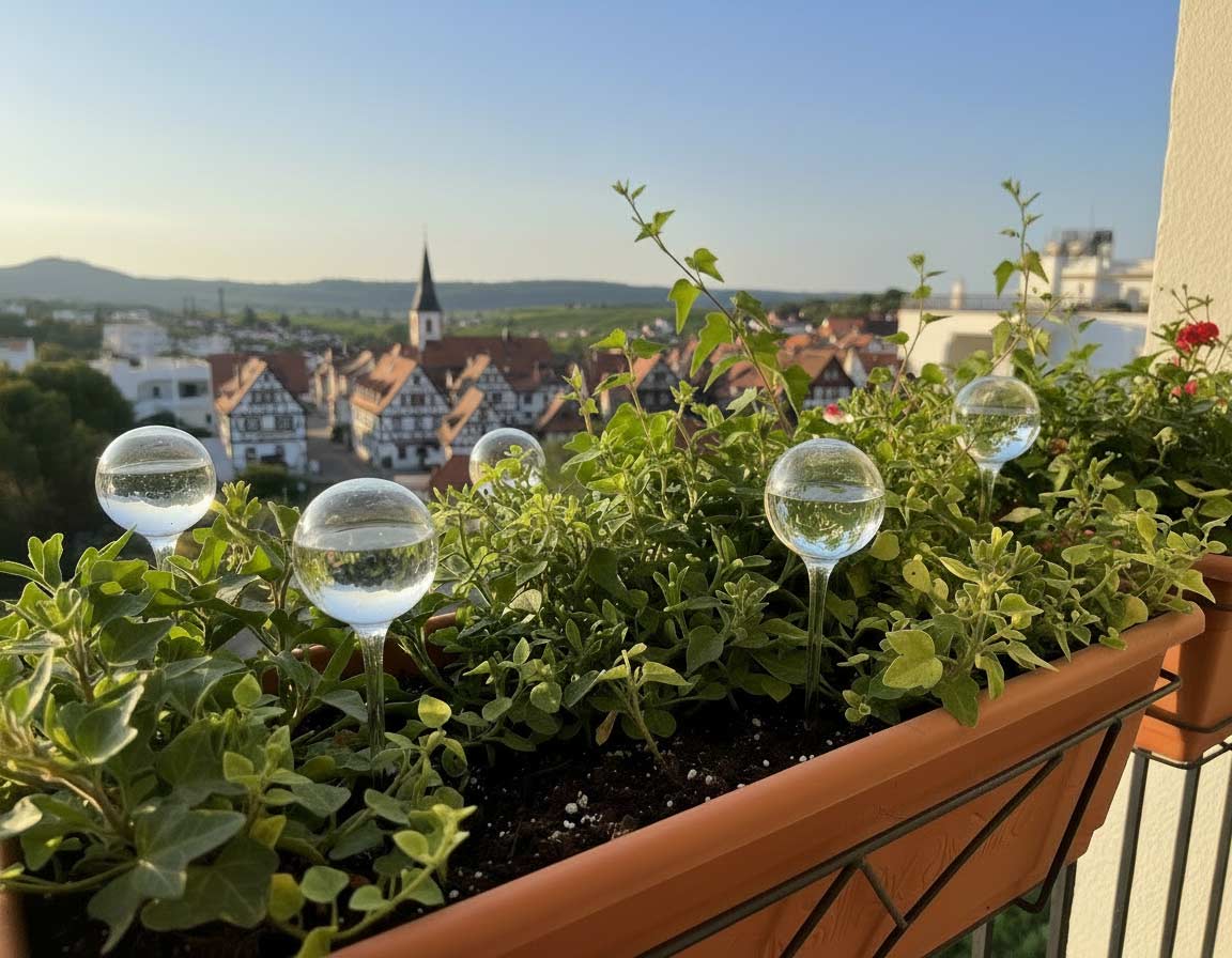 Balkonpflanzen bewässern mit Wasserkugeln Balkonpflanzen bewässern mit Wasserkugeln