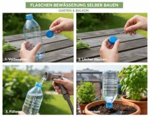 Mehr über den Artikel erfahren Flaschen Bewässerung selber bauen: Anleitung für Garten und Balkon