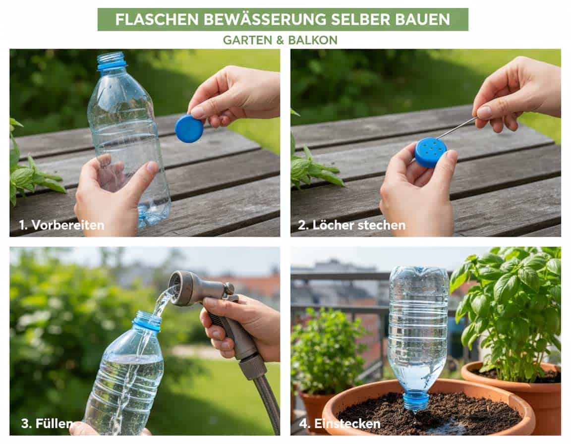 Flaschen Bewässerung selber bauen: Anleitung für Garten und Balkon