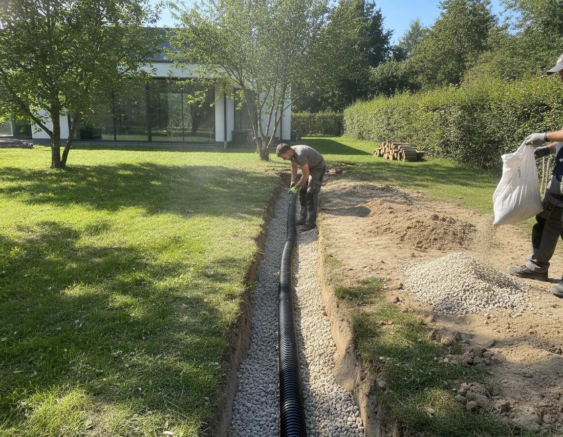 Garten Drainage verlegen Garten Drainage verlegen